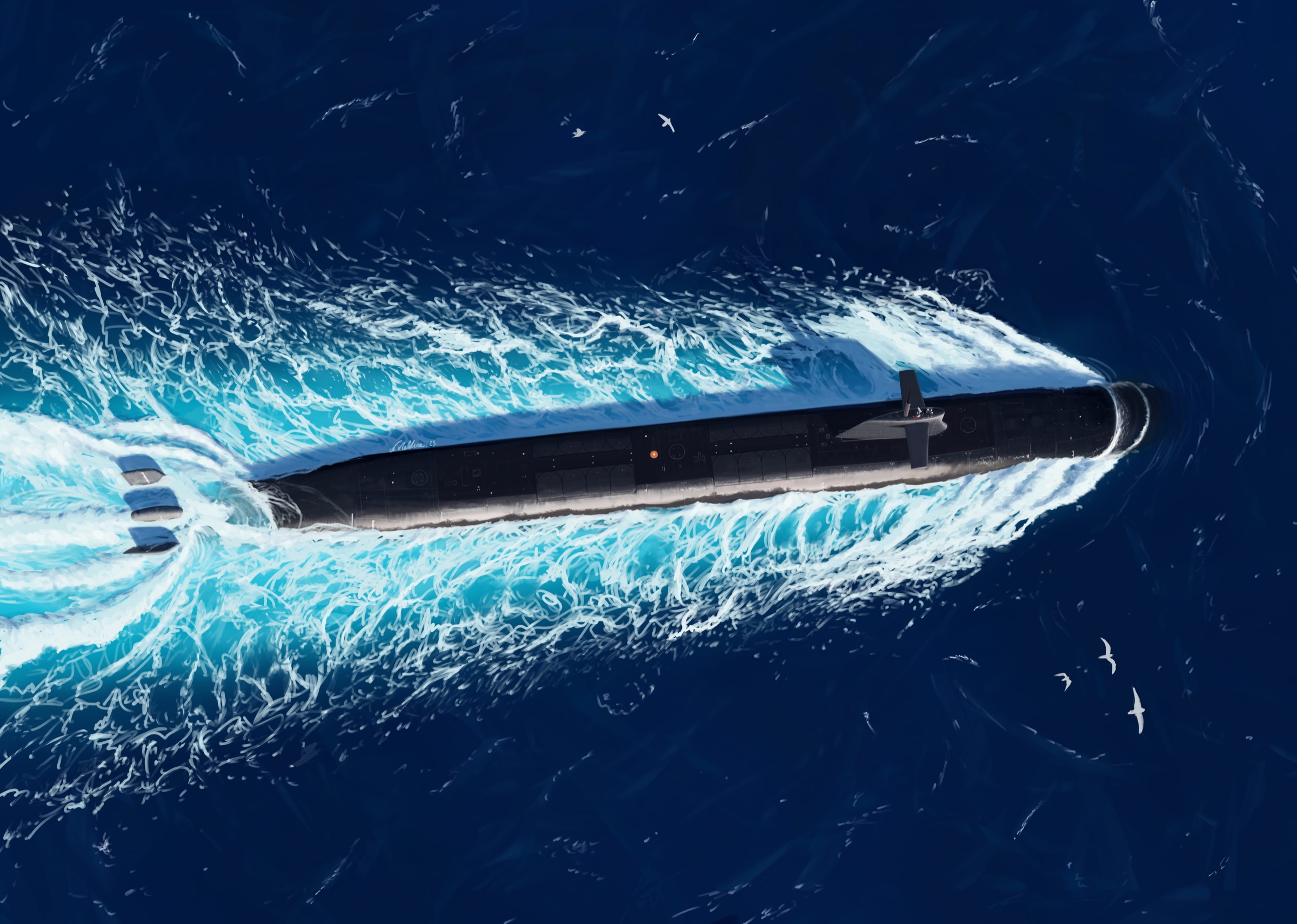 Submarine illustration by Mach 3 Illustrations