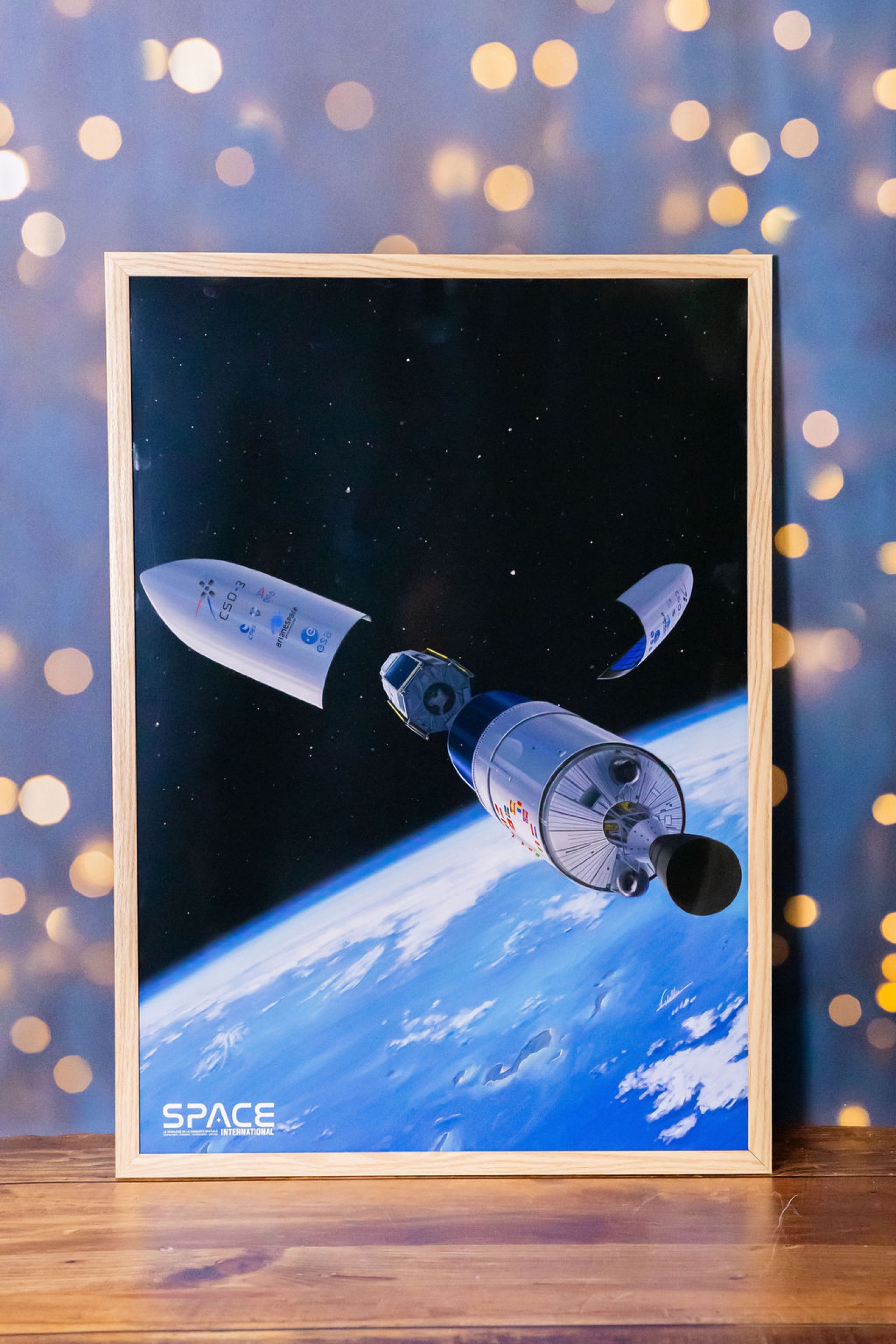 Framed aviation print displayed at home