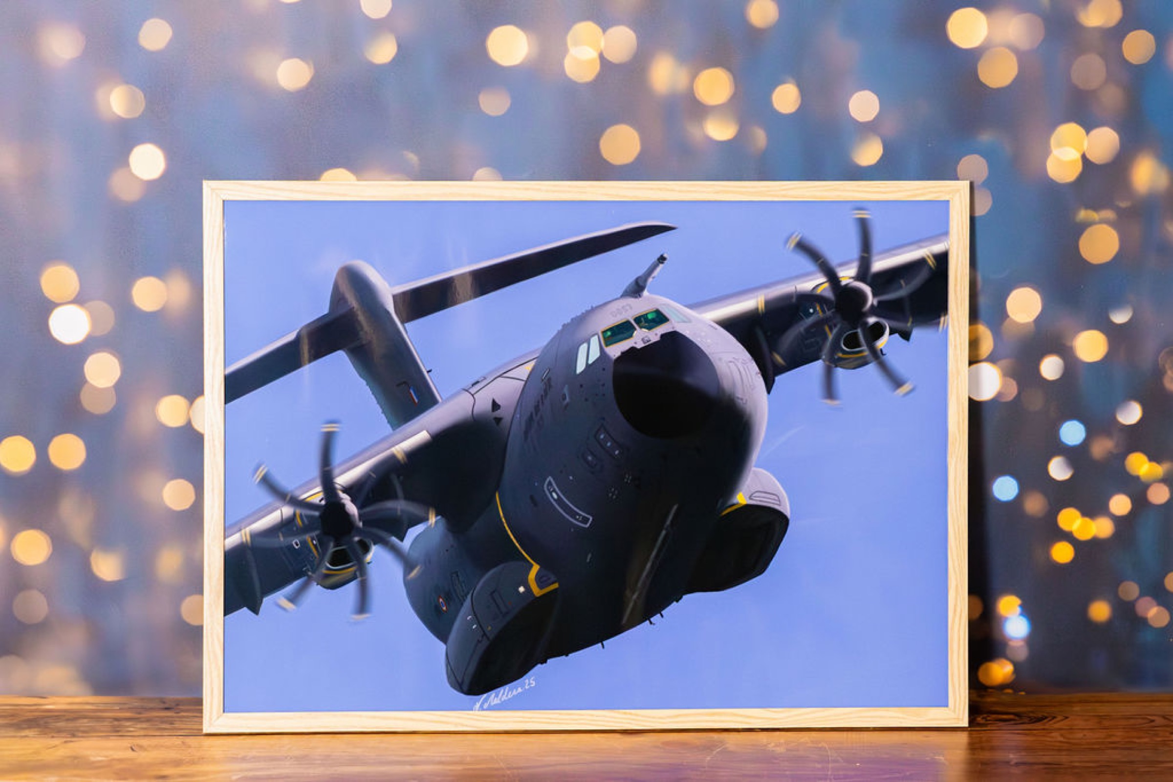 Horizontal framed aircraft print